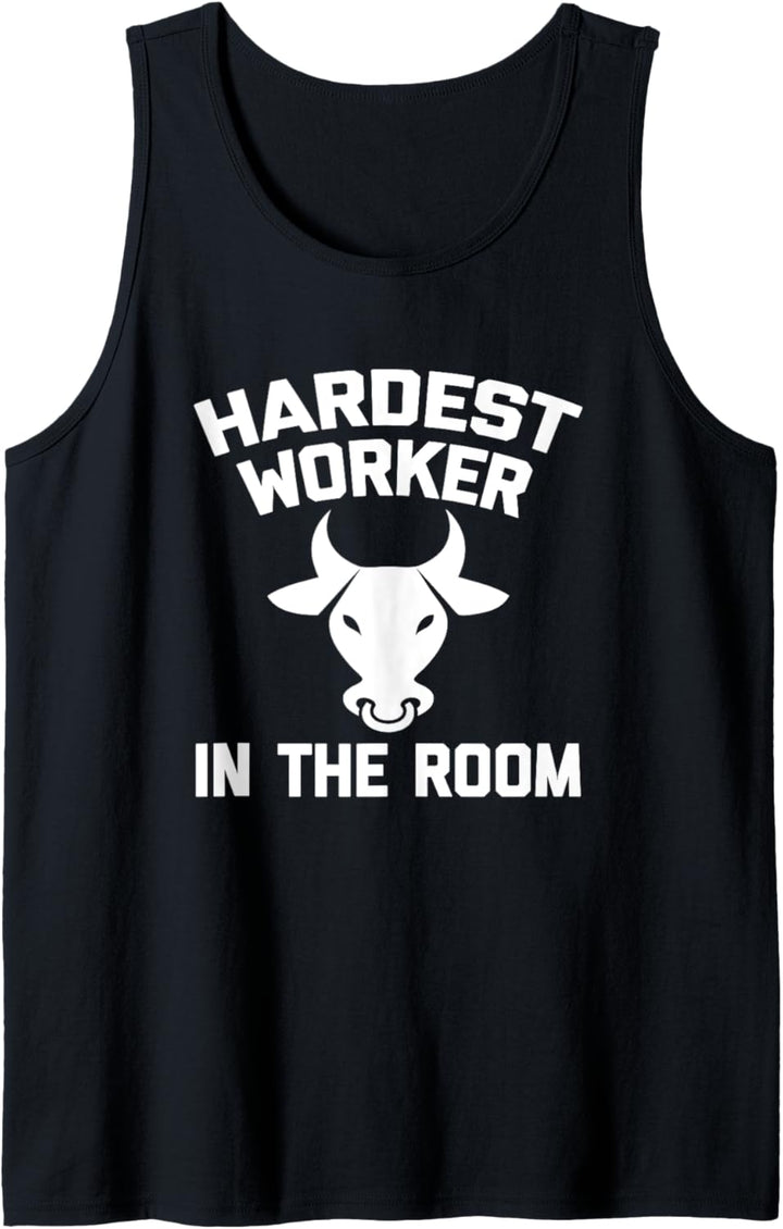 T-Shirt mit Aufschrift "Hardest Worker In The Room" Tank Top