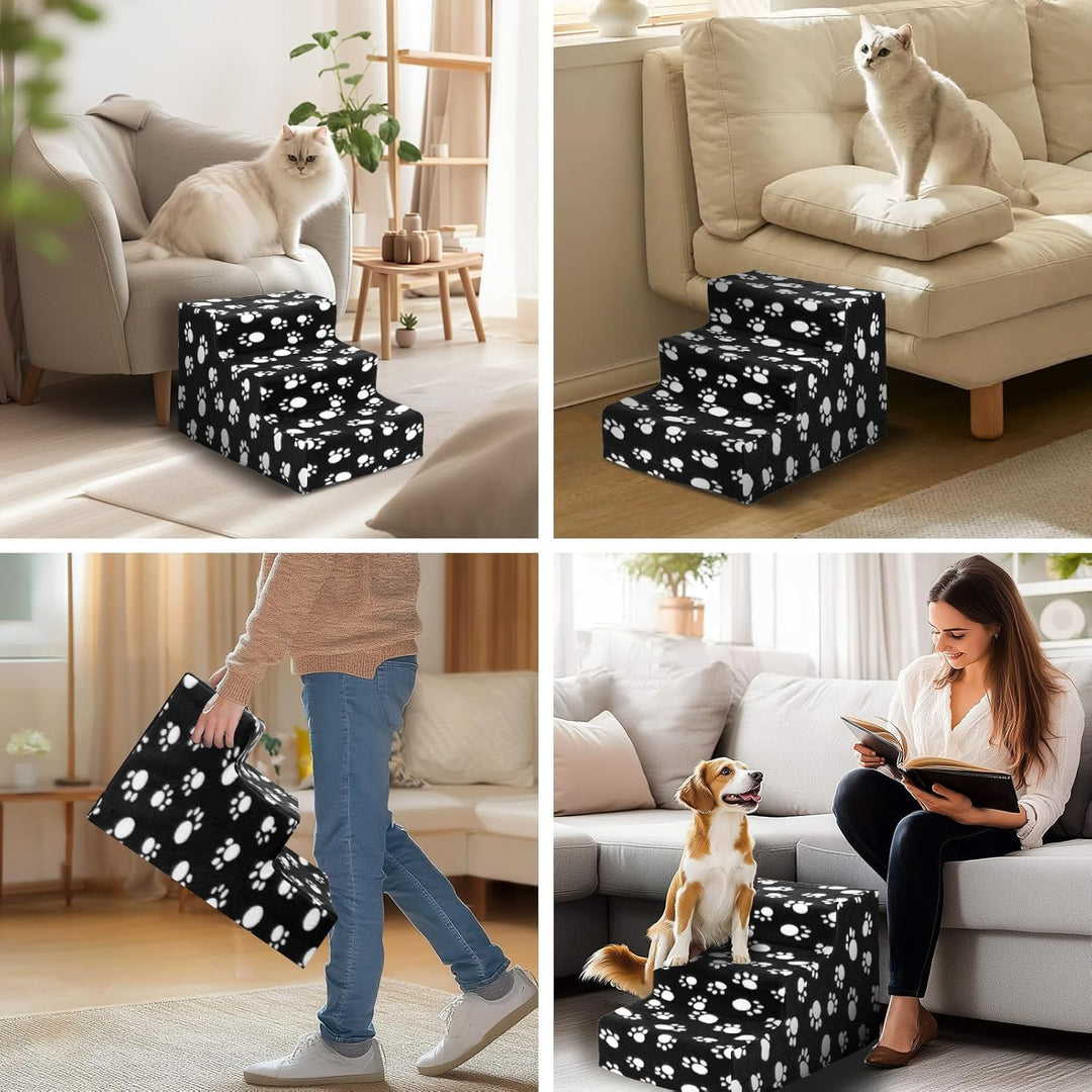 Hundetreppe 3 Stufen Haustiertreppe für Bett 45 x 35 x 30 cm Haustiertreppe Haustierleiter mit wasch