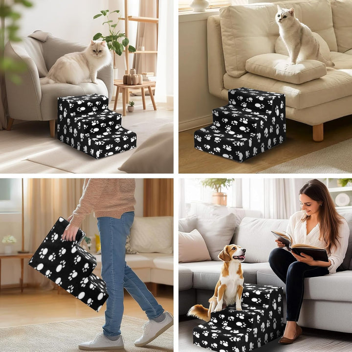 Hundetreppe 3 Stufen Haustiertreppe für Bett 45 x 35 x 30 cm Haustiertreppe Haustierleiter mit wasch
