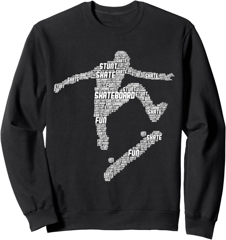 Skateboard Stunt Retro Skater Jungen Kinder Männer Sweatshirt