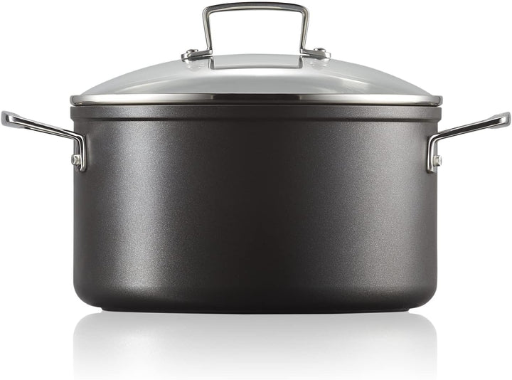 Le Creuset Aluminium-Antihaft Fleischtopf mit Glasdeckel, Ø 24 cm, Für alle Herdarten inkl. Induktio