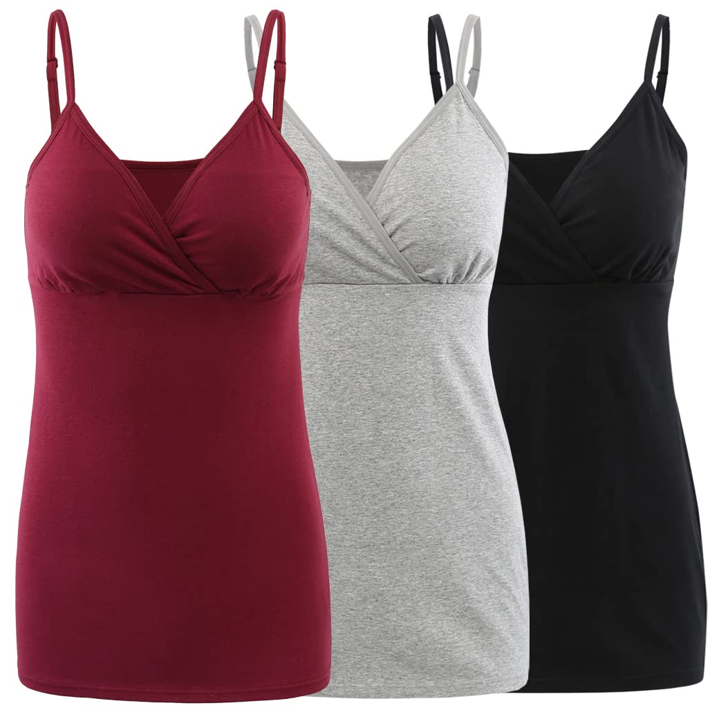COLOMI Still-Tanktops für Mutterschaft Unterhemden für Schwangere BH zum Stillen Basic Camisole S Bl