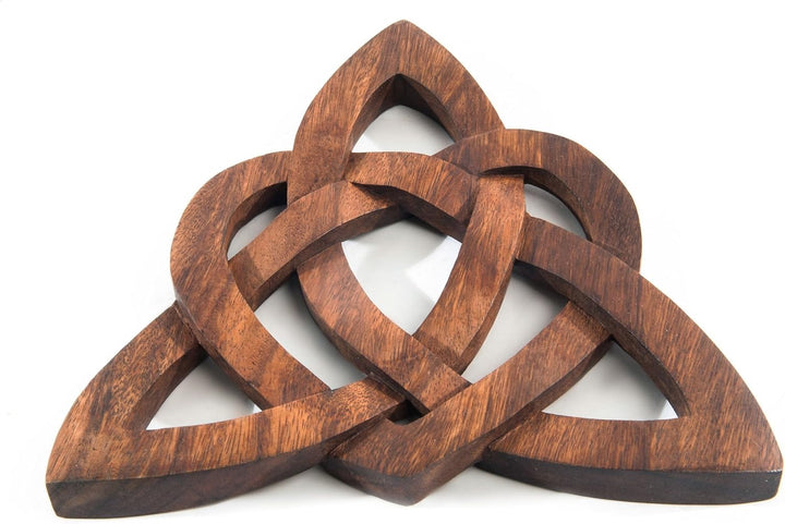 Windalf Celtic Holz Wandfigur FLAVIA 24 cm Keltischekunst Liebes-Ornamentik Herzdekoration Wandkunst