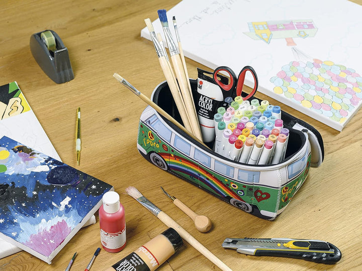 BRISA VW Collection - T1 Bulli Bus Kulturbeutel Kosmetiktasche | Volkswagen Universaltasche Waschbeu