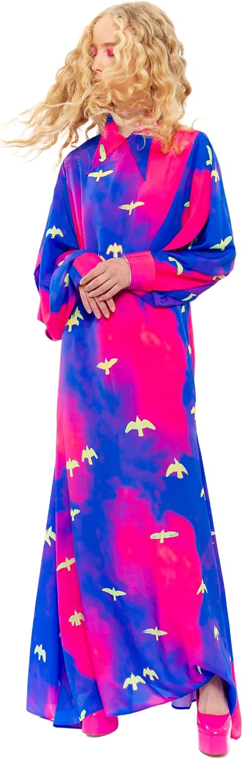 CHAOUICHE Damen Dayo Kleid Vogel-druck M, Vogel-druck M