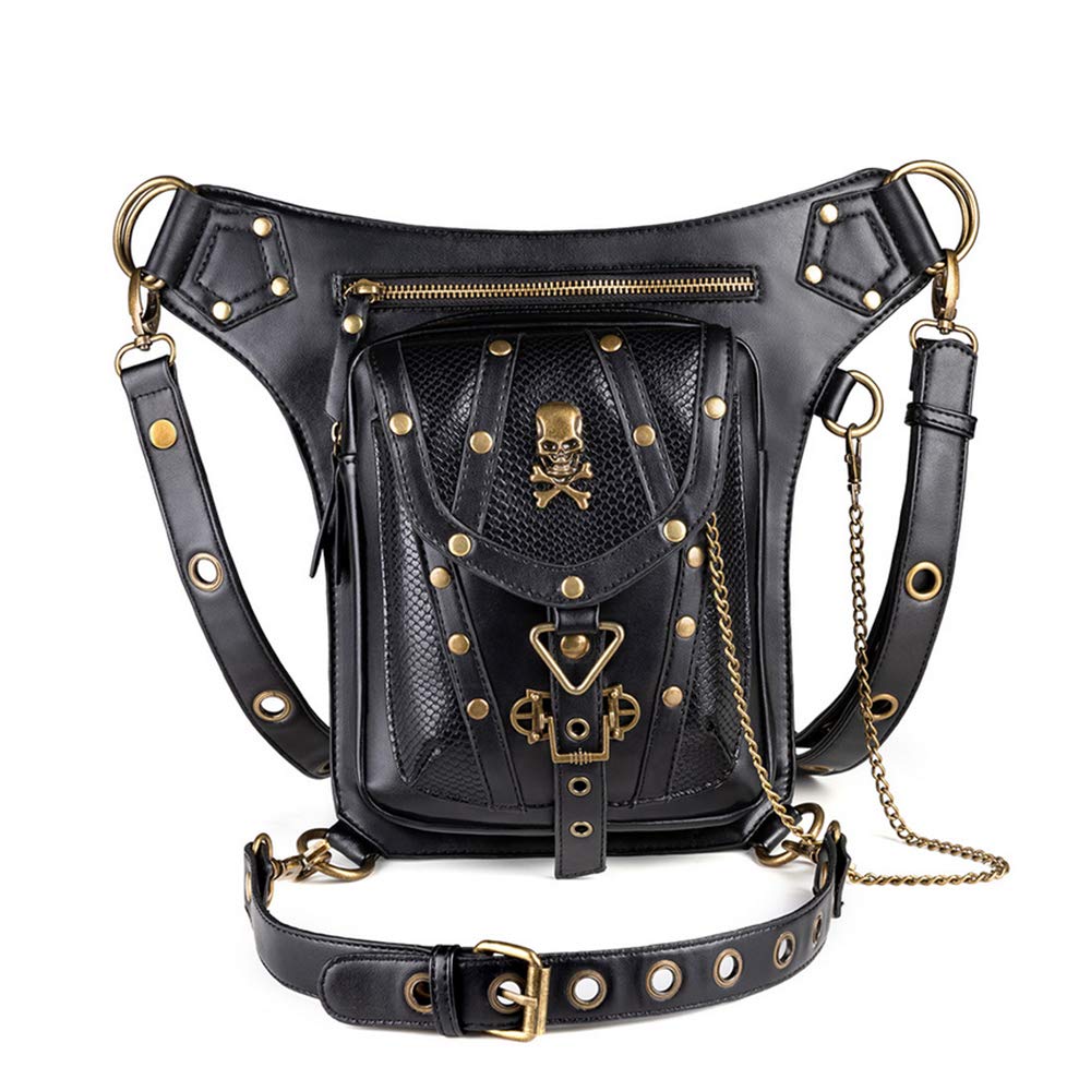Segater Gothic Steampunk Gürteltasche, Männer und Frauen Drop Beinbeutel Armpackung Bauchtasche Schu