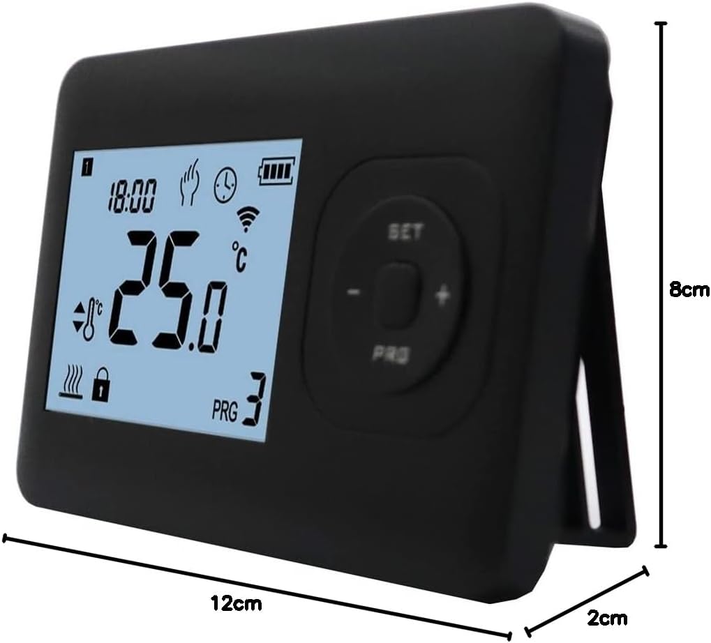 Hochwertige Heizung – Basic-Thermostat in Schwarz – inklusive Aufputzempfänger TC-05 – WLAN-Modell K