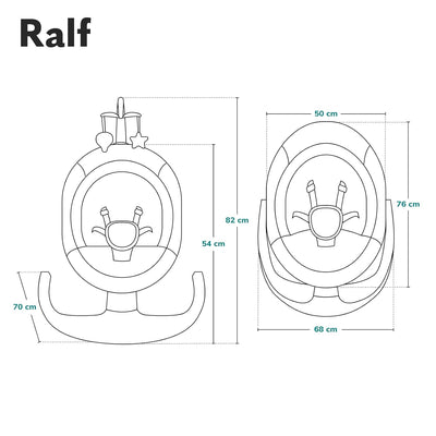 LIONELO Ralf 2in1 Babywippe und Liegestuhl, Fernbedienung, 12 Melodien, zwei Schaukelrichtungen, 5 S