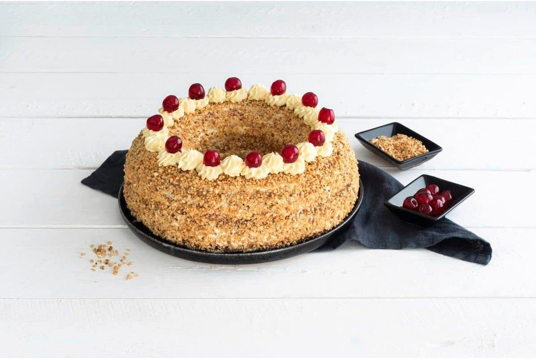 Zenker Frankfurter Kranz Ø 28 cm BLACK METALLIC, runde Kuchenform mit Antihaftbeschichtung, Backform