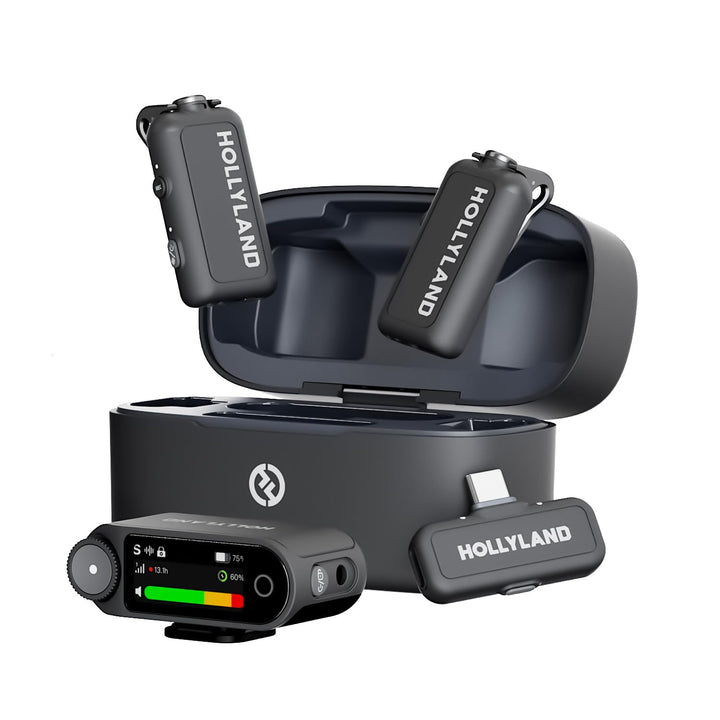 Hollyland Lark Max 2, Kabelloses Lavalier Mikrofon, AI-Rauschunterdrückung, 32-Bit-Audio mit voller