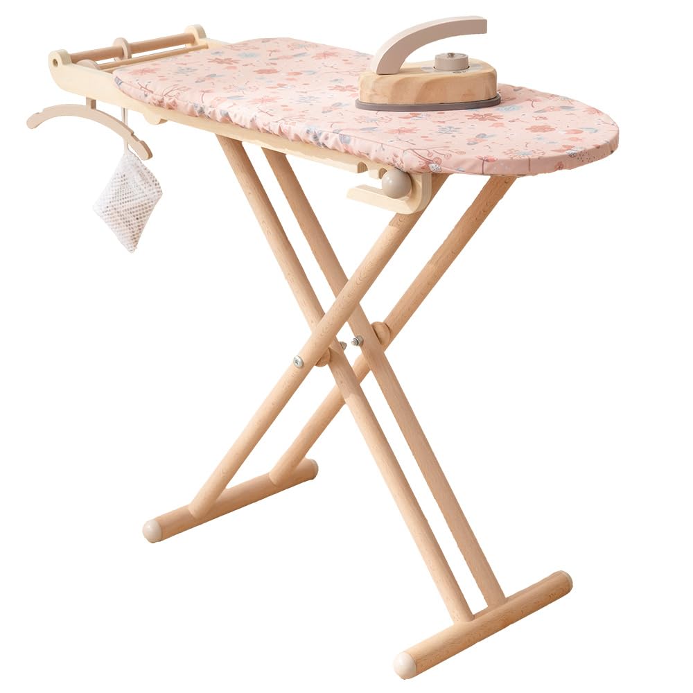 howa Spielzeug Bügelbrett Holz miniflowers Holzspielzeug Bügelbrett Kinder klappbar, höhenverstellba