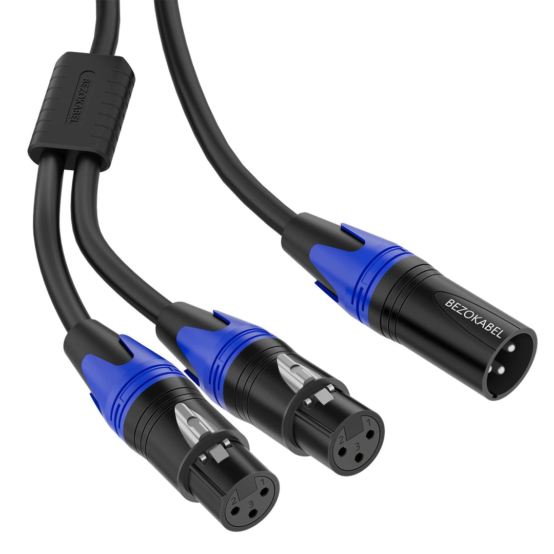 XLR-Splitterkabel - Symmetrisch, Stecker auf 2 Buchsen, Y-Splitter, 3-polig, 1 m Male to 2 Female XL