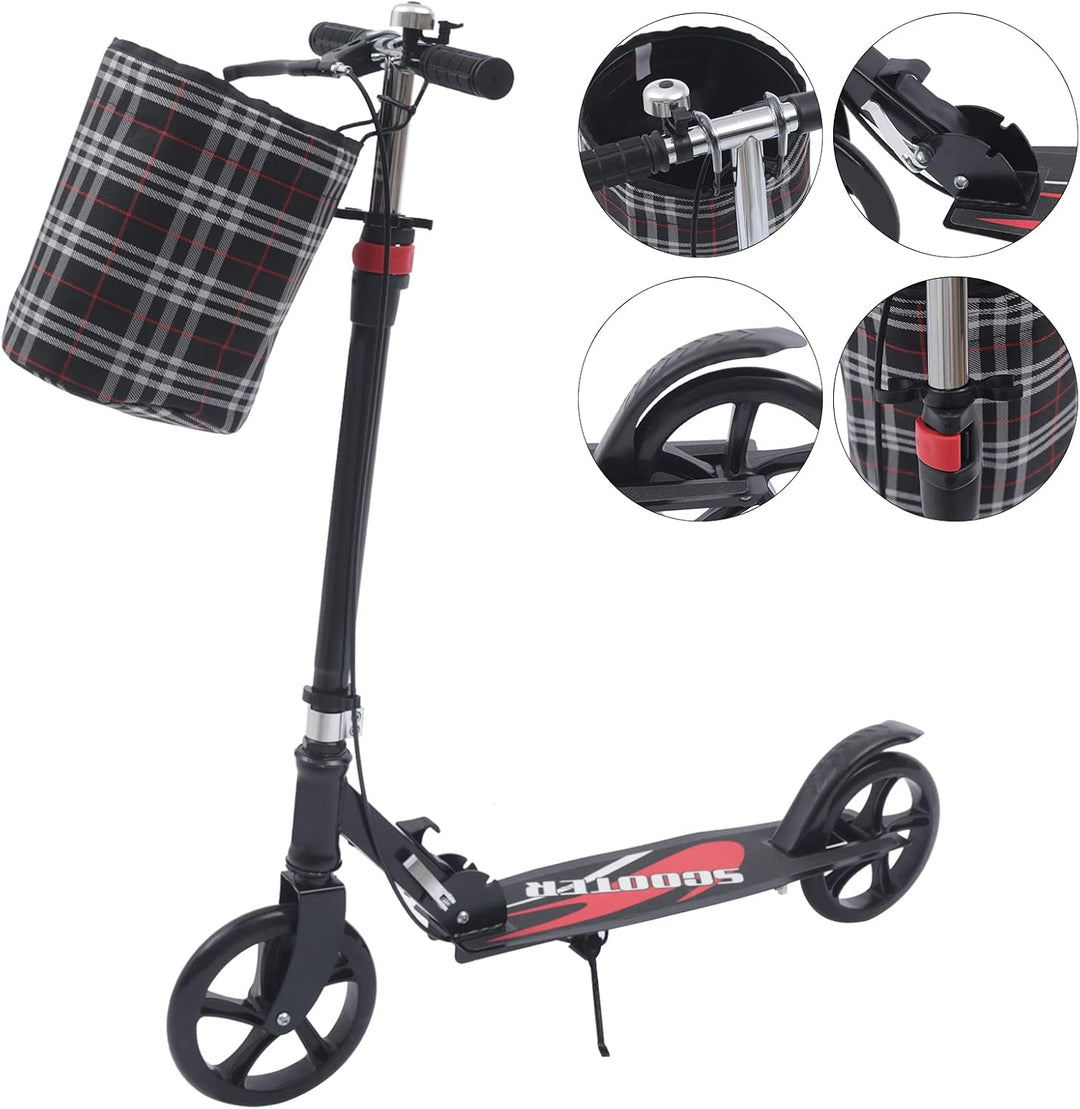 Tretroller Klappbar,City Scooter Roller fur Erwachsene Kinder Höhenverstellbar mit breiter &Dicker P