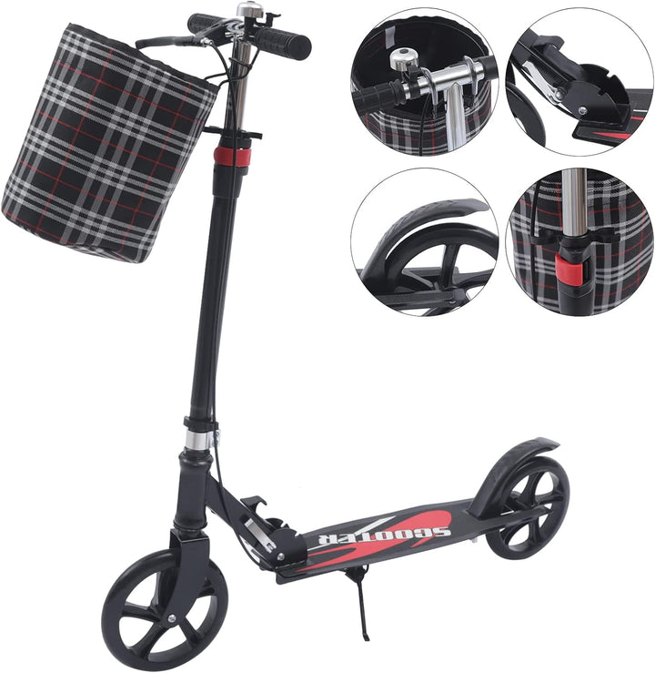 Tretroller Klappbar,City Scooter Roller fur Erwachsene Kinder Höhenverstellbar mit breiter &Dicker P