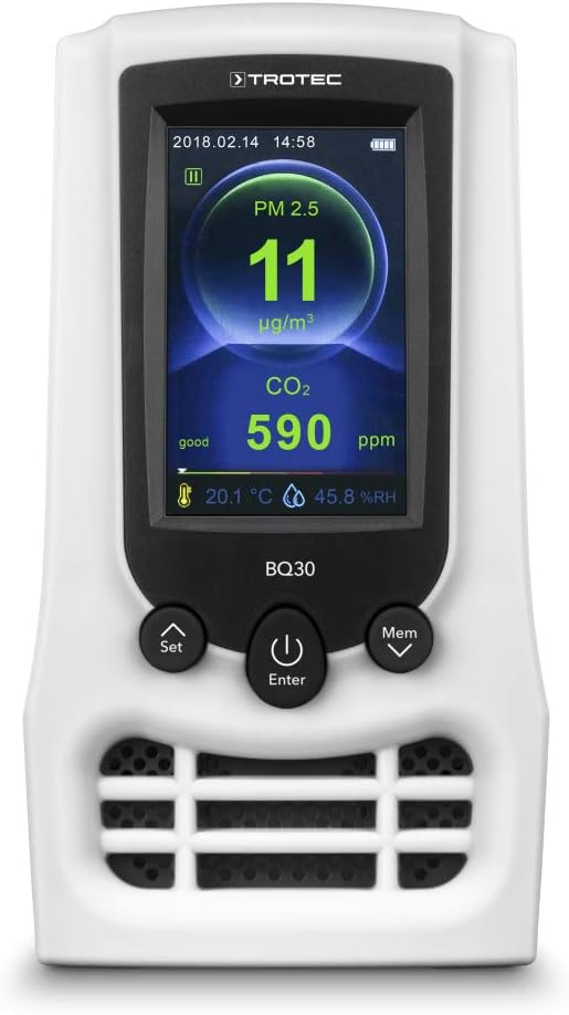TROTEC CO2-Luftqualitätsmonitor und Partikelmessgerät BQ30 CO2 Ampel, Luftqualitätsmessungen, Kontro