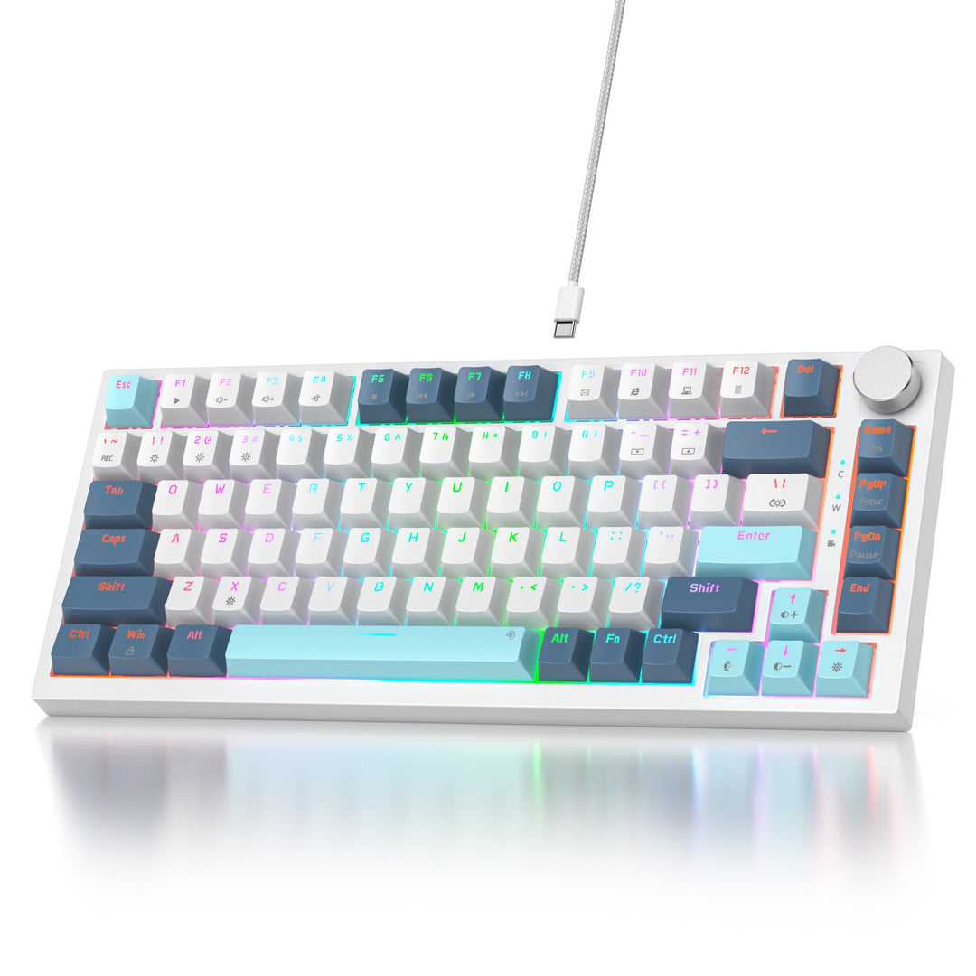 SOLIDEE Verkabelte Mechanische Gaming Tastatur 75 Prozent,hot-swap-fähige Mechanische Tastatur mit G