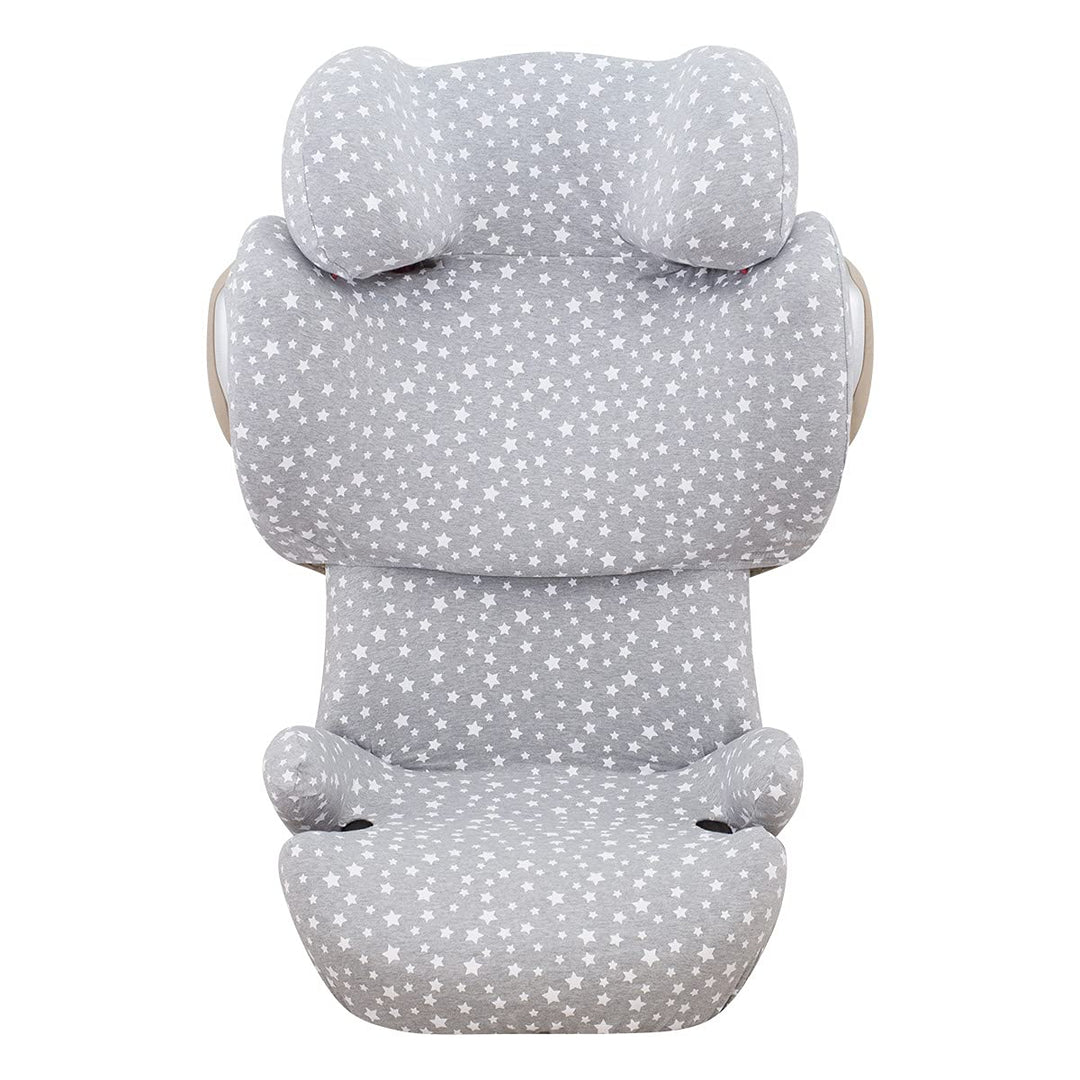 JYOKO Kids Bezug kompatibel mit Cybex Solution Q2 Fix, Q3, Cybex Z Fix, Gb Elian (White Star), WHITE
