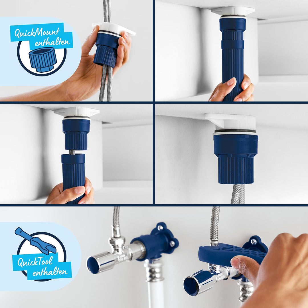 GROHE Dice, Waschtischarmatur hoch, wassersparend (Wasserhahn für das Bad, Badarmatur mit Zugstangen