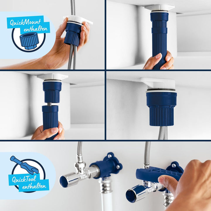 GROHE Dice, Waschtischarmatur hoch, wassersparend (Wasserhahn für das Bad, Badarmatur mit Zugstangen