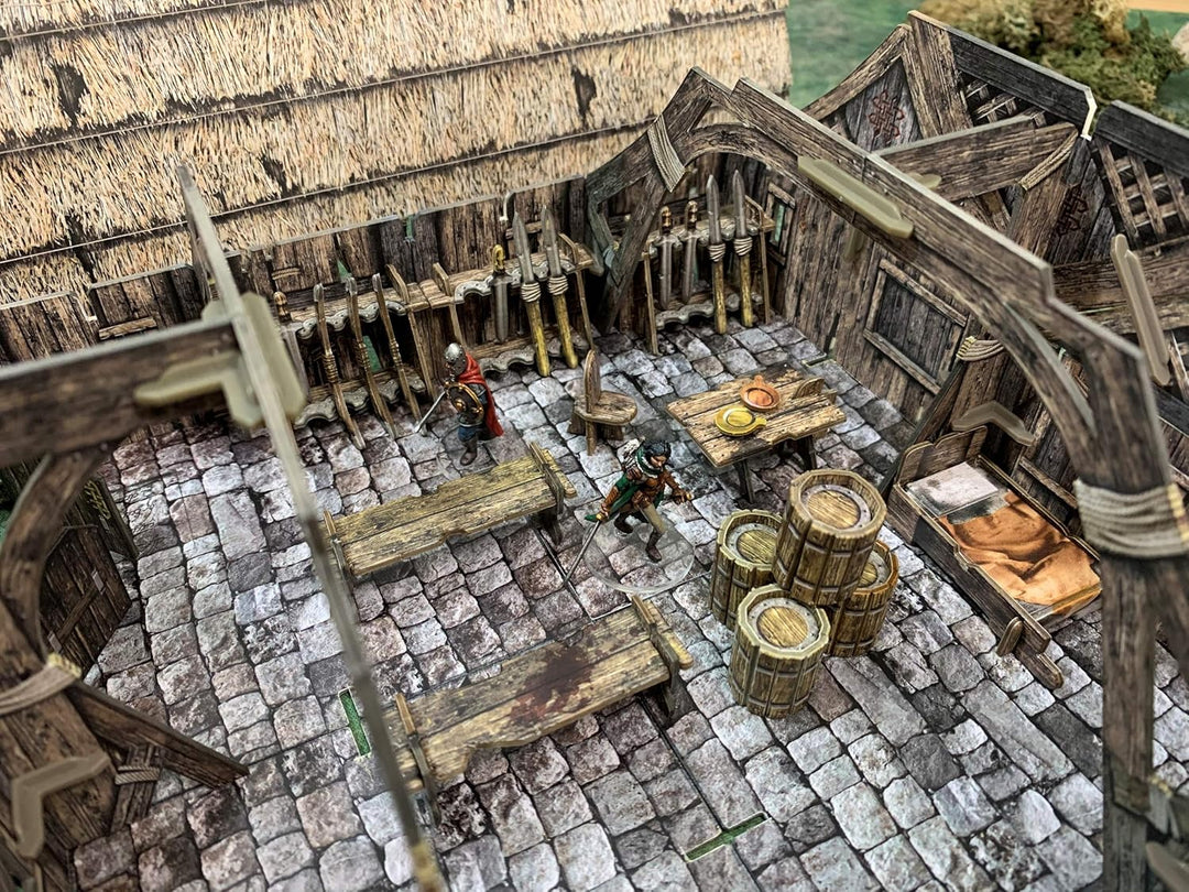 Fantasy Battle Systems Wargames Terrain - Mead Hall - Multi Level Tabletop War Game Board - Wargamin