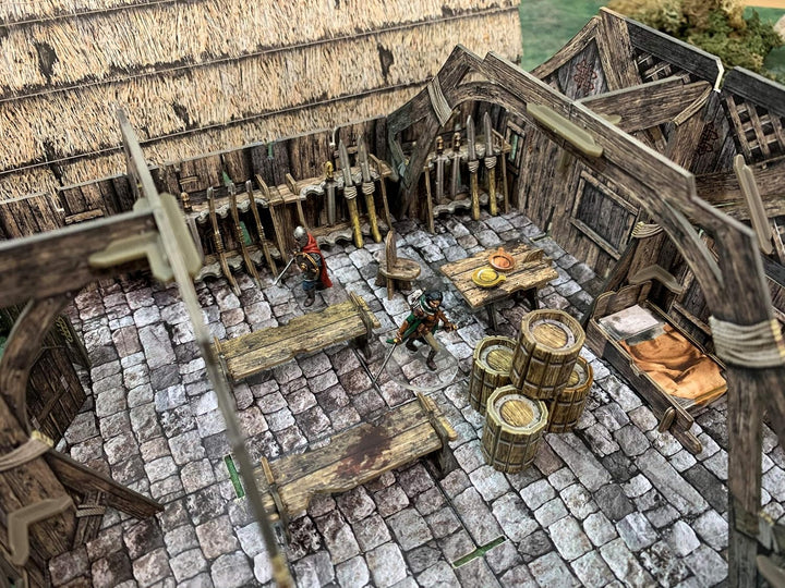 Fantasy Battle Systems Wargames Terrain - Mead Hall - Multi Level Tabletop War Game Board - Wargamin