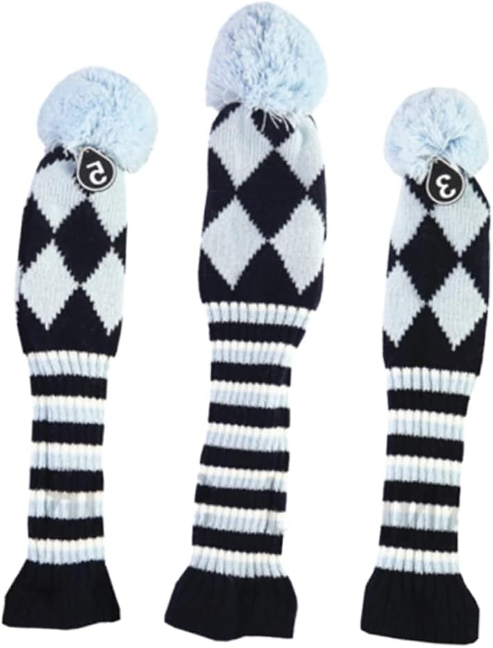 BESPORTBLE 3 Stück/Set Gestrickte Golf-Schlägerkopfhüllen Golf-Eisen-Kopfhüllen Golfschlägerhüllen H