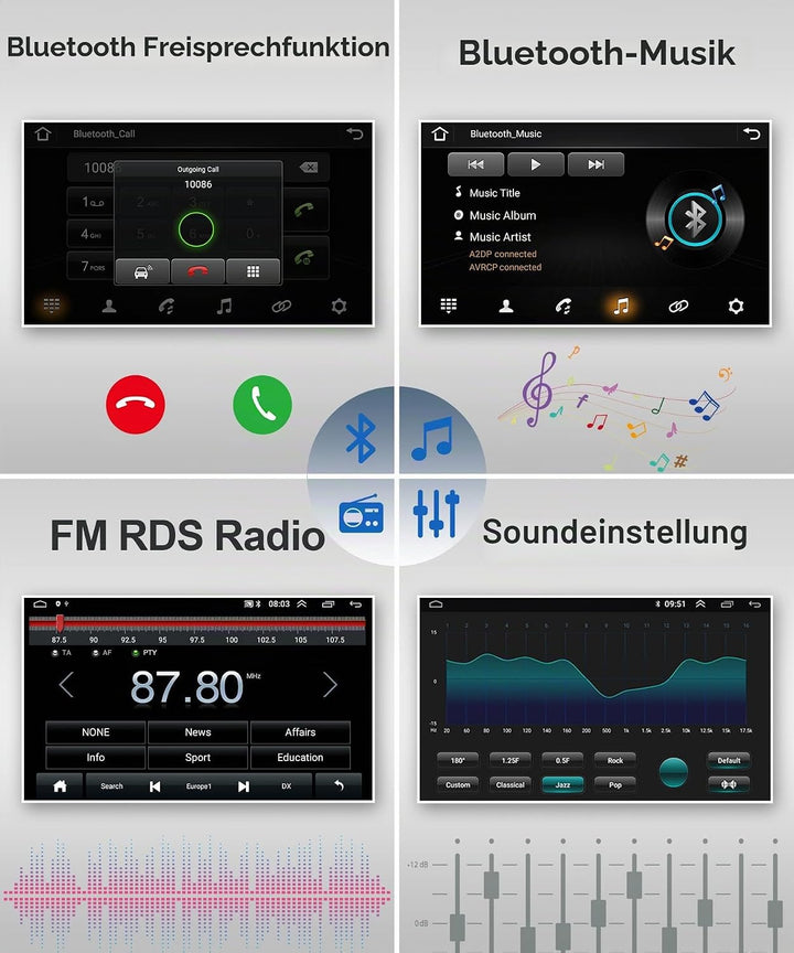 Podofo Android Autoradio GPS für Seat Leon 2 MK2 2005-2012(Linkslenker), 9" Touchscreen Navi WiFi Bl