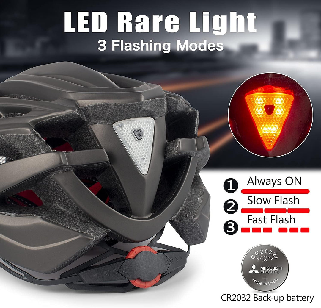 Shinmax Fahrradhelm mit LED-Beleuchtung, Fahrradhelm mit Sicherheitsbeleuchtung, magnetischer Fahrra