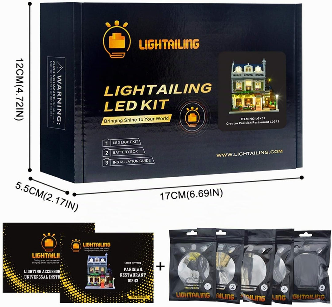 LIGHTAILING Licht-Set Für (Creator Pariser Restaurant) Modell - LED Licht-Set Kompatibel Mit Lego 10