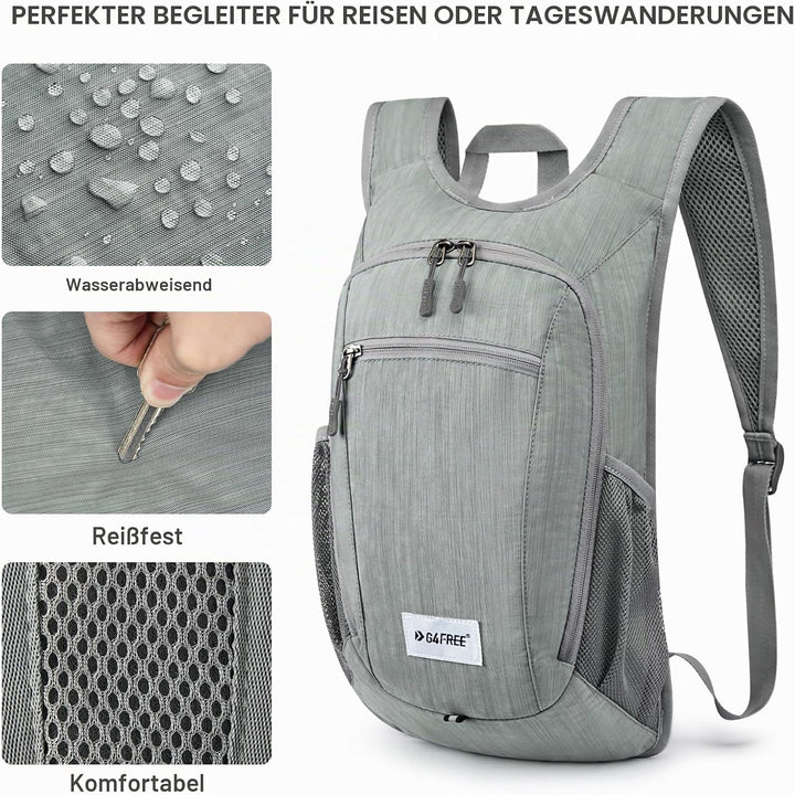 G4Free 10/15/20L Faltbarer Rucksack Klein, Wanderrucksack Leicht, Tagesrucksack Damen Herren für Wan