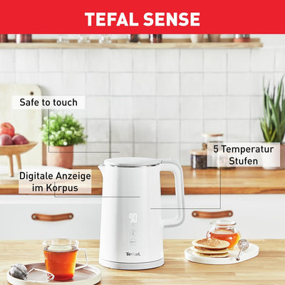 Tefal KO6931 Sense Wasserkocher | 1,5 Liter Kapazität | Digitalanzeige | 5 Temperaturstufen | 360°-S