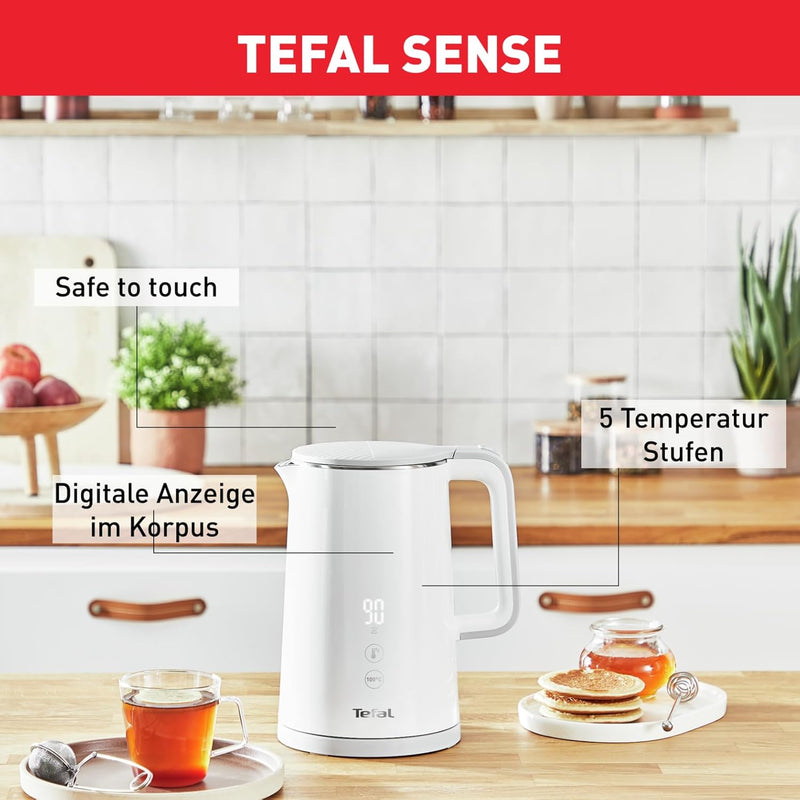 Tefal KO6931 Sense Wasserkocher | 1,5 Liter Kapazität | Digitalanzeige | 5 Temperaturstufen | 360°-S