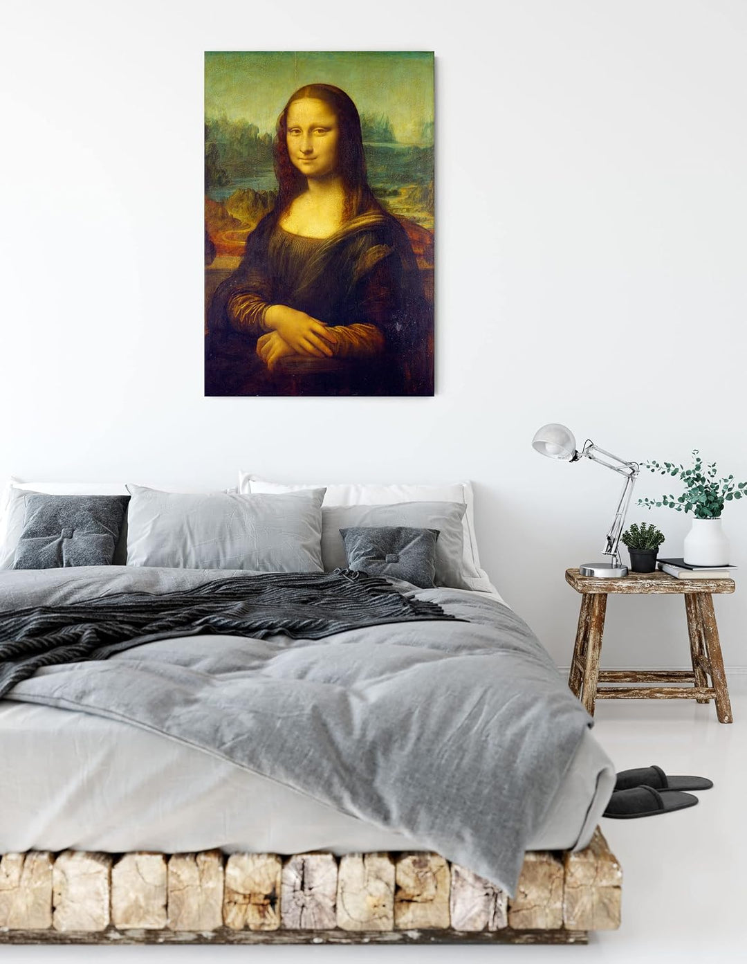 Leonardo da Vinci - Mona Lisa als Leinwandbild / Grösse: 100x70 cm / Wandbild / Kunstdruck / fertig