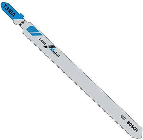 Bosch 5x Stichsägeblatt T 318 A Basic for Metal (für Stahlrohre & -profile, dünnwandig, Professional