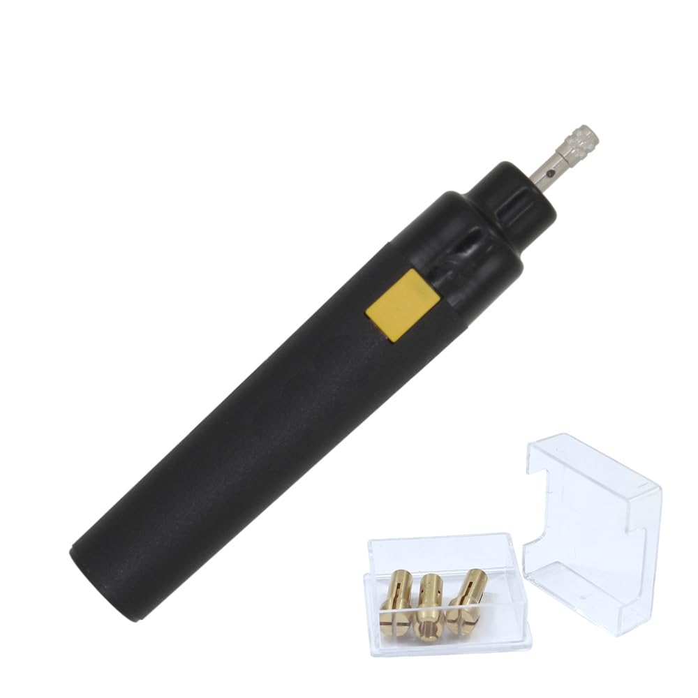 WITTKOWARE Mini-Bohrmaschine mit Batteriebetrieb (3x Baby) und 4 verschiedenen Spannzangen (0,3 bis