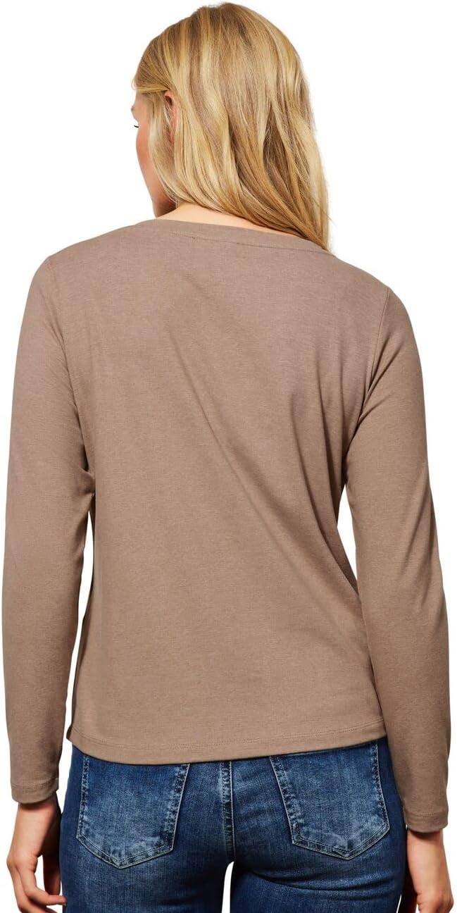 STREET ONE Damen Langarmshirt 40 Buff Sand Melange, 40 Buff Sand Melange