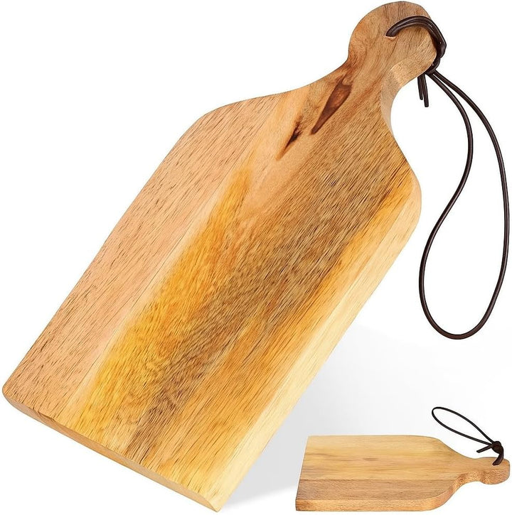 Stilvolle mini Holz-Servierbretter mit Griff und Aufhängung, 19 x 10 x 1,8 cm, für Tapas, Snacks, Ge