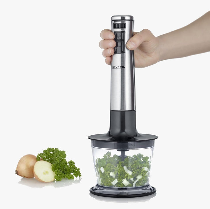 SEVERIN Stabmixer mit Premium-Set, abnehmbarer Mixstab 4-Klingen-Edelstahlmesser, mit Pürierstab, Sc