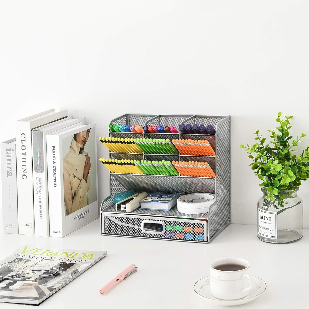 Marbrasse Mesh-Schreibtisch-Organizer, multifunktionaler Stifthalter, Stift-Organizer für Schreibtis