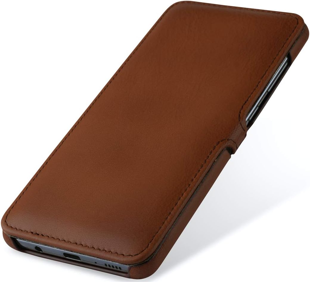 STILGUT Book Case entwickelt für Samsung Galaxy A71 Hülle aus Leder mit Clip-Verschluss, Lederhülle,