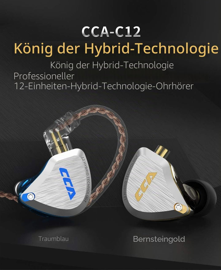 CCA C12 5BA 1DD Stereo Bass Kopfhörer In Ear Kopfhörer mit Kabel Noise Cancelling Sport Earbuds Head