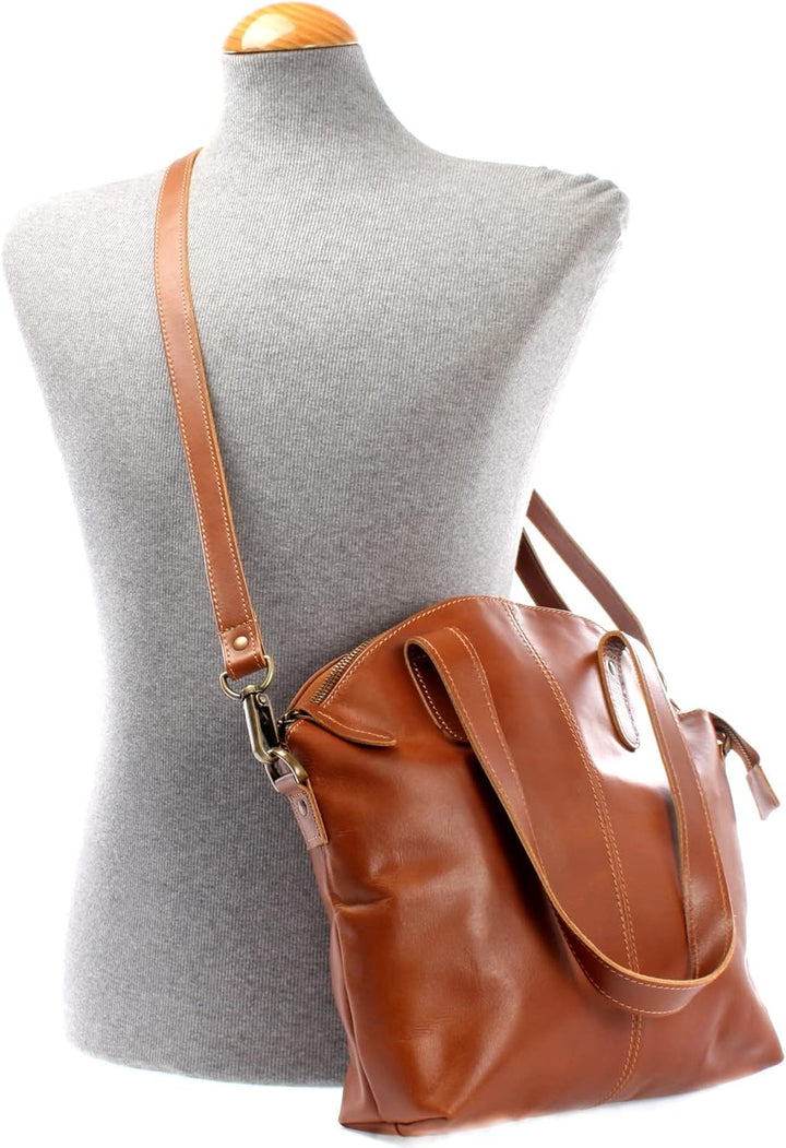 LECONI Shopper Schultertasche Damen Handtasche Ledertasche Natur Henkeltasche aus Leder Damentasche