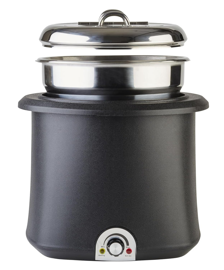 APS 11901 Elektrischer Suppentopf, 10 Liter, 420-550 W, 38 x 38 x 36,5 cm, Aluminium, herausnehmbare