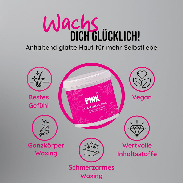 Pink Cosmetics Zuckerpaste Strong Waxing Haarentfernung 500g – Sugar Paste Sugaring Enthaarung für d