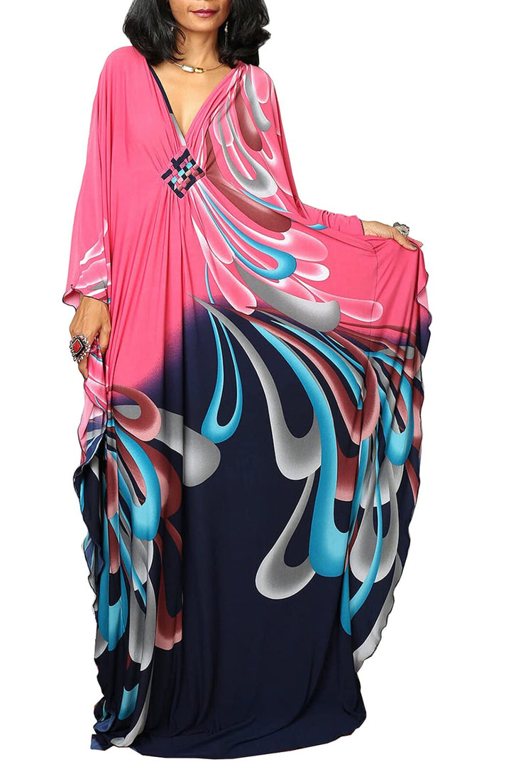 YouKD Frauen Sommer Lange Kaftan Maxi Bohemian Kleid Strand Vertuschungen Bikini Robe Loungewear One