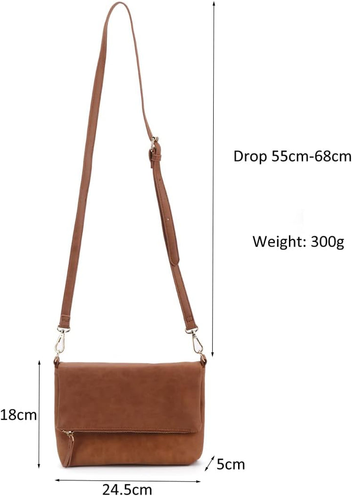 Gladdon Umhängetasche damen,Schultertasche mit Reissverschluss, Crossbody Tasche, Leder Handtasche K