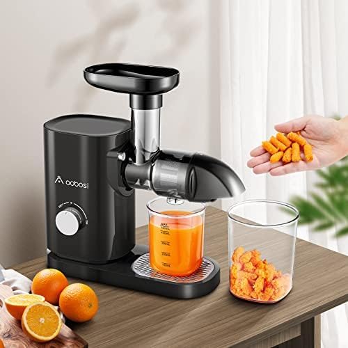 Entsafter AOBOSI-Slow juicer mit 2 Geschwindigkeitsmodi-Saftpresse elektrisch mit 7 Segment Spiralka