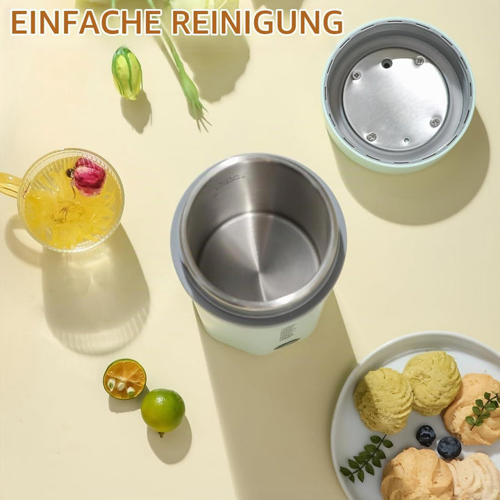 Elektrischer Reise-Wasserkocher 500ml, Tragbarer Mini-Wärmebecher, 3-in-1, Mini-Thermoskanne 304, Ge