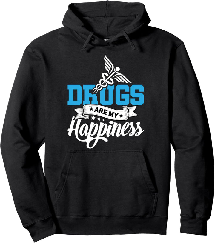 Drogen sind mein Glück Apotheke Logo Geschenk für Apotheker Pullover Hoodie