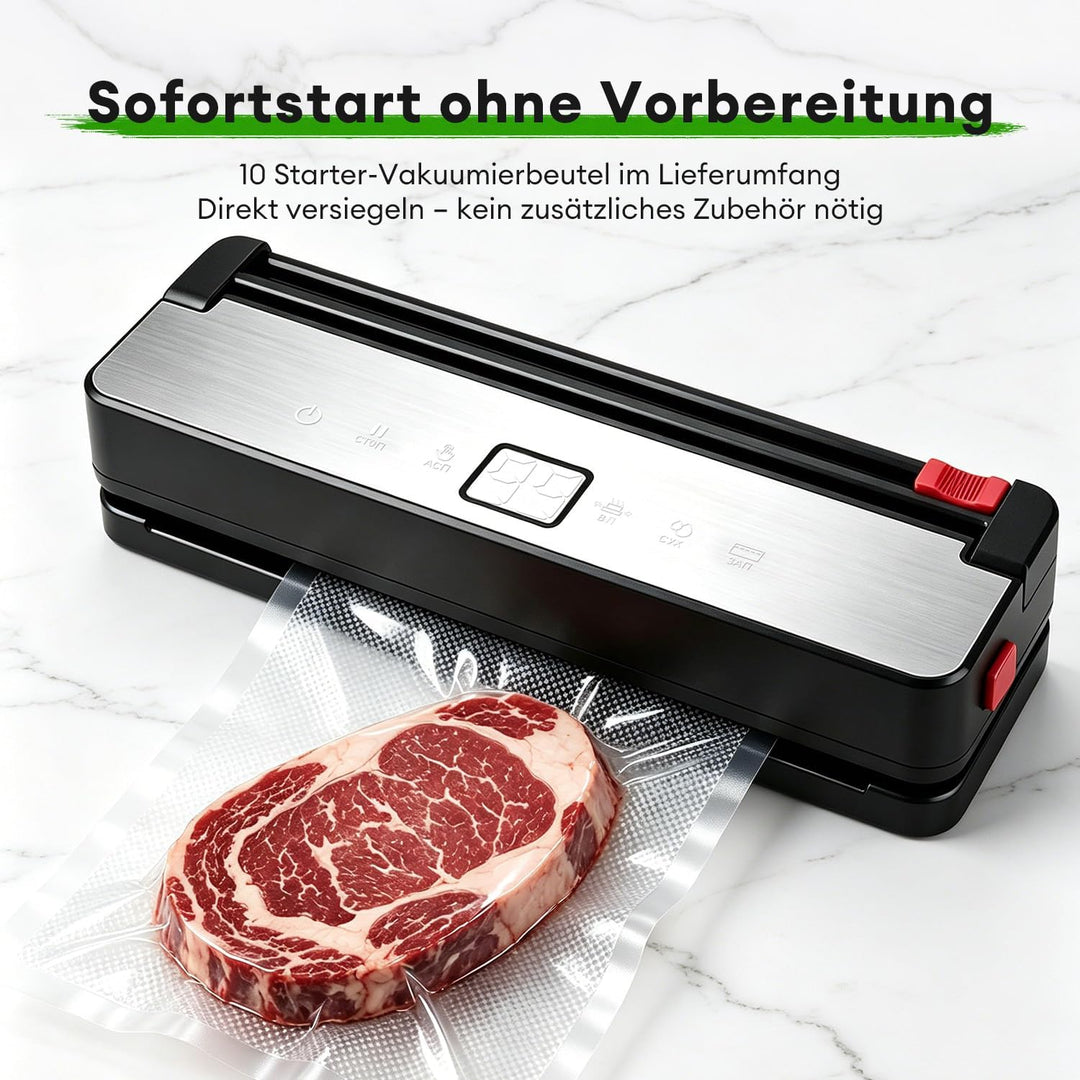 Vakuumiergerät, Kabelloses Vakuumierer Folienschweissgerät für Lebensmittel Schwarz-kabellos, Schwar